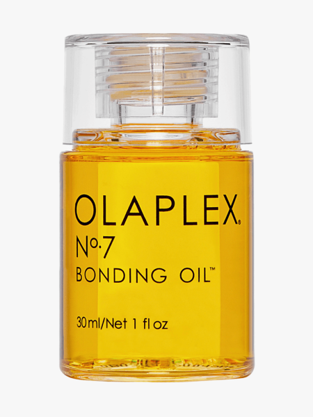 Olaplex No. 7 Bonding Oil in branded component on a light gray background